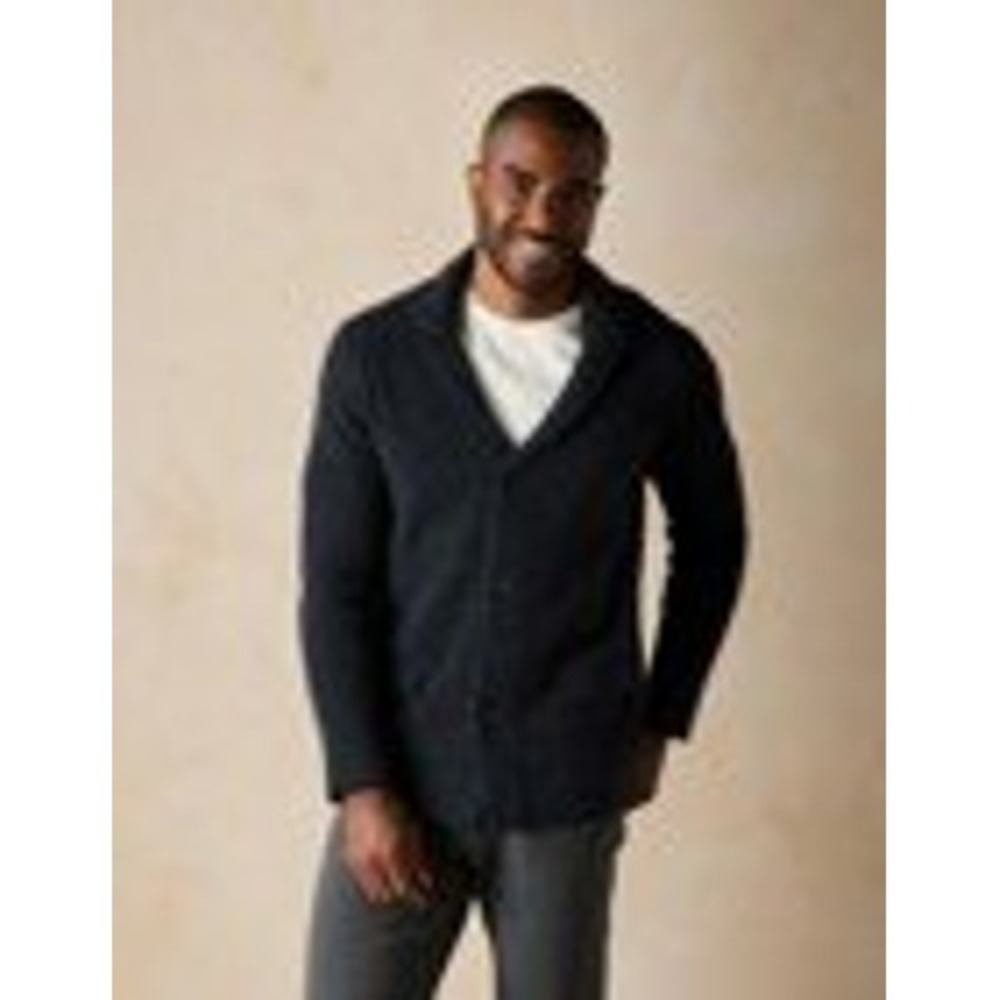 The Normal Brand | Lambswool Sweater Blazer Cardigan Herringbone Sz L